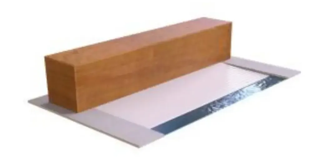 Träblock 60x14mm för lamelltäckning ovanmark pool, ljusbrun yta med träådring